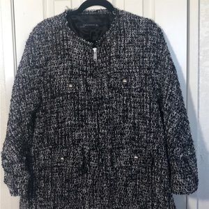 ZARA Oversized Tweed Coat Jacket